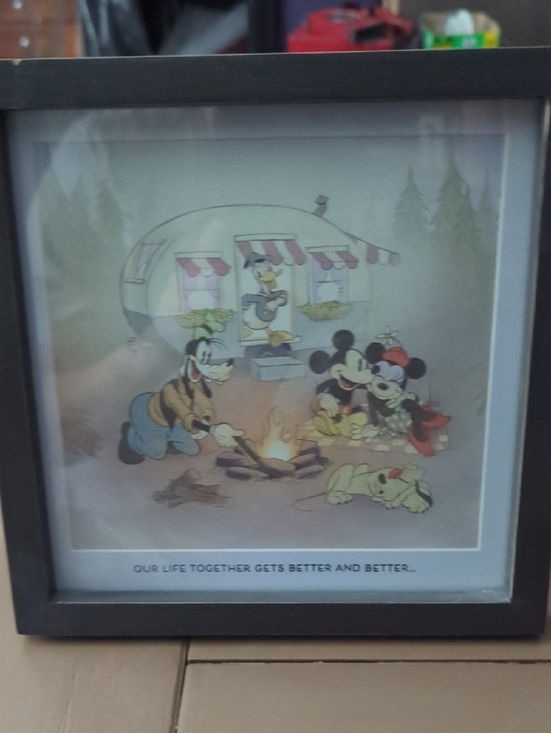 Disney Other - Disney Framed Camping Print with Black Frame and Pastel Colors
